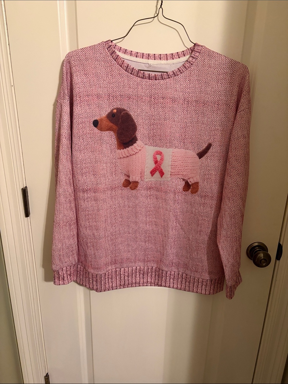 Women's Pink Dachshund Sweater